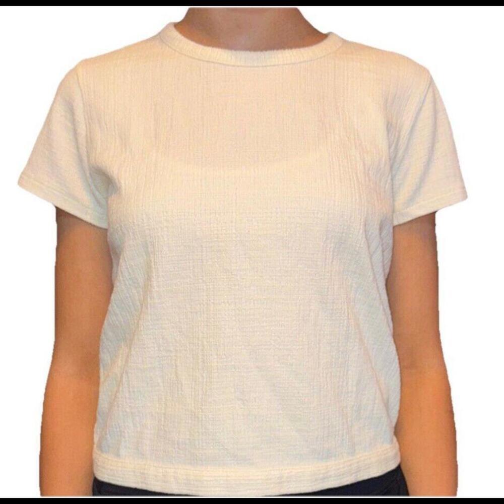 Madewell XS Cotton Blend Lightweight‎ Preppy Slash Tie Back Top